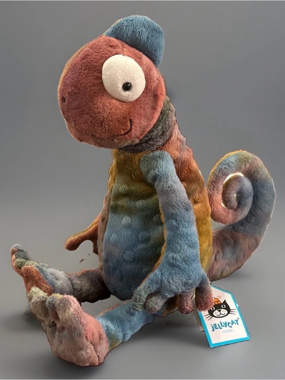 JELLYCAT Colin Chameleon Retired Plush CH3C Rare NWT Multicolor Tie-Dye Plush